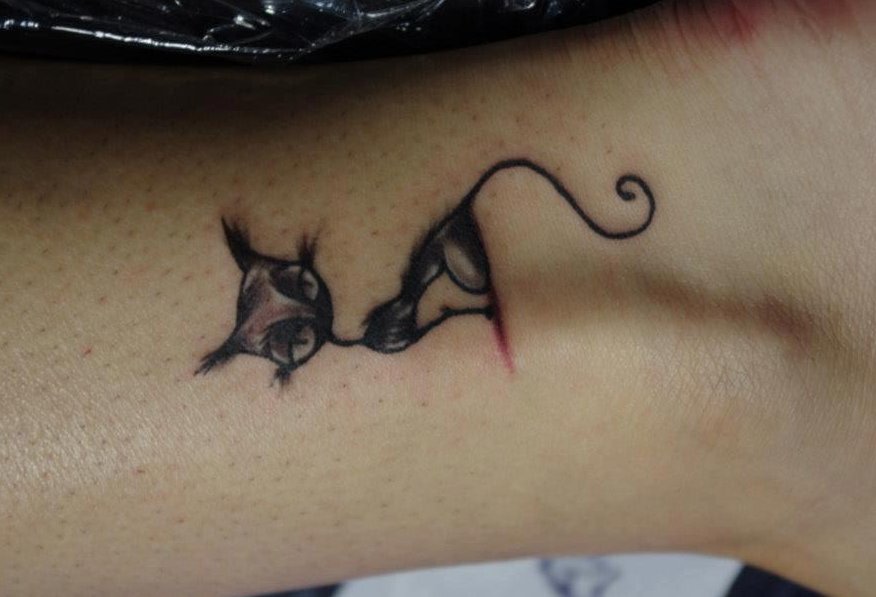 Katze-Tattoo-am-Knoechel