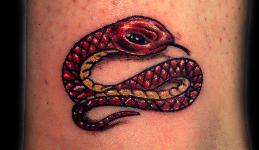 KleineSchlangeTattooamKnoechel AlleTattoo.de
